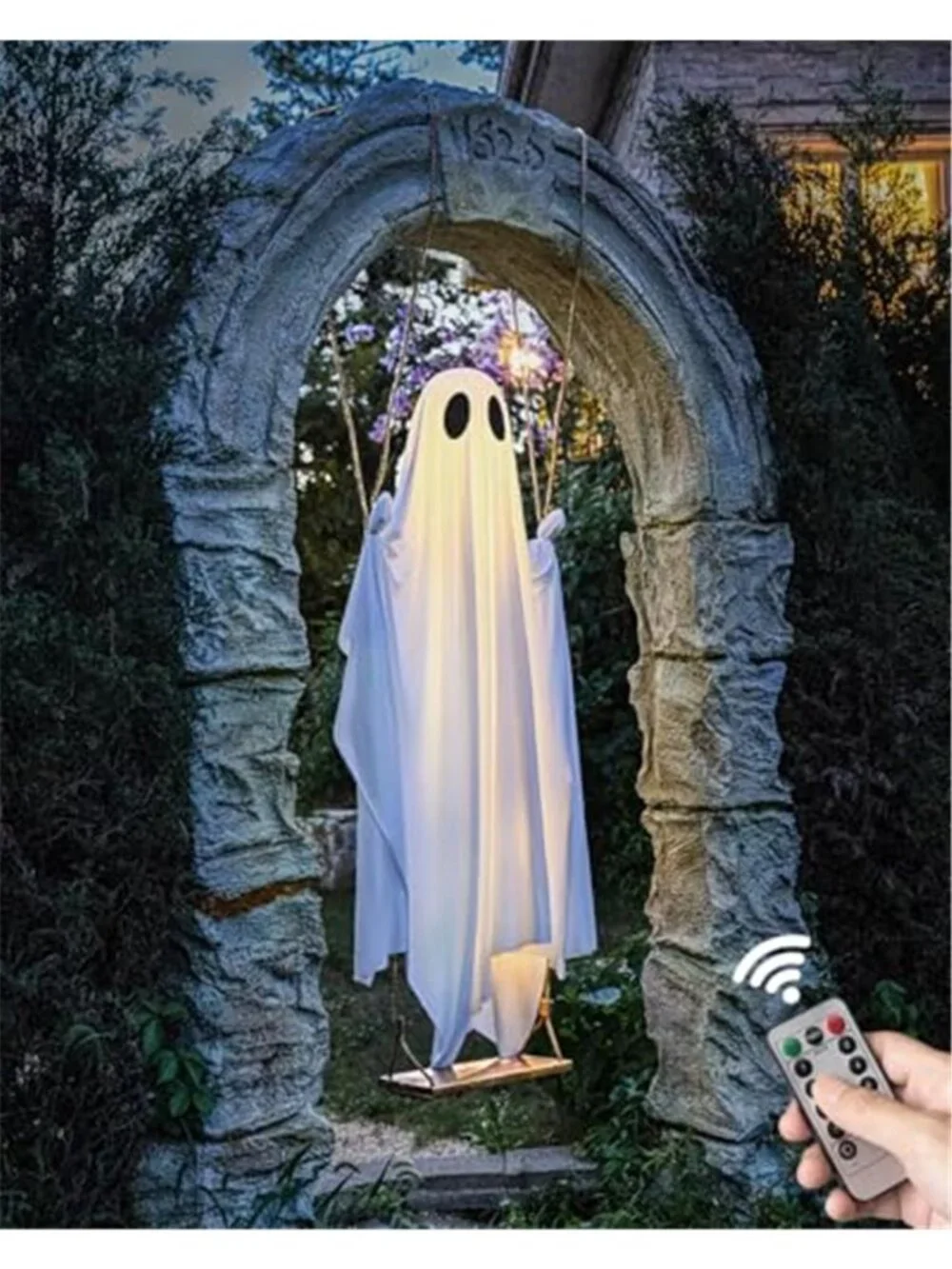 Halloween Decorations Outdoor - 5 FT Large Hanging Swing Ghost Halloween Decor
